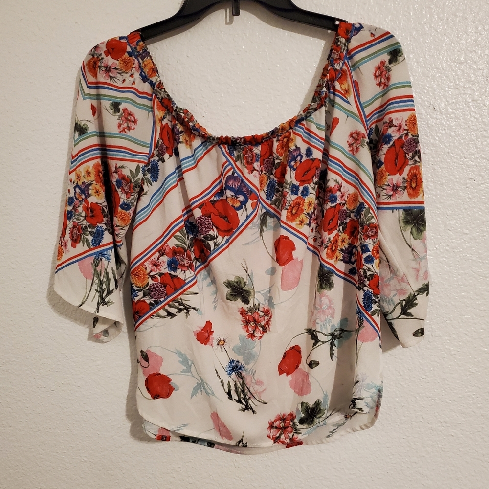 Flowery off the shoulder top